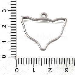 304ステンレススチール中空ペンダント  変色防止  キツネ  24x28.5x3mm  穴：2mm&nbsp;STAS-D381-02C-P