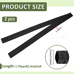 釣り竿用POEプラスチック滑り止め熱収縮チューブ2本  ブラック  55x1.4mm  1.6m / pc&nbsp;AJEW-BC0010-95B