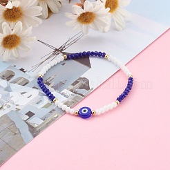 Faceted Glass Beaded Stretch Bracelets&nbsp;BJEW-JB05984-02