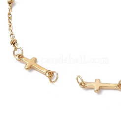 2Pcs 2 Colors 304 Stainless Steel Cross Link Chain Bracelet Making Sets&nbsp;AJEW-JB01380