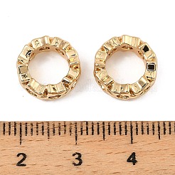 Brass Micro Pave Cubic Zirconia Rondelle European Beads&nbsp;KK-C155-12G