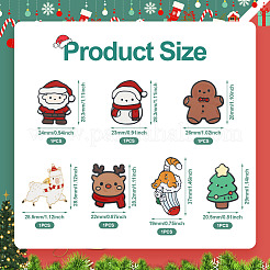 7 個 7 スタイルのクリスマスツリー & 鹿 & ジンジャーブレッドマン エナメルピン  バックパックの服の電気泳動黒合金バッジ  ミックスカラー  28~37x19~28.5x1.5~2mm  ピン：1~1.2mm  1個/スタイル&nbsp;JEWB-TA0001-11