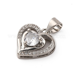 Brass Micro Pave Cubic Zirconia Pendants&nbsp;KK-P308-08P