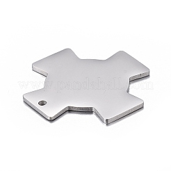 変色しない304ステンレススチールペンダント  空白タグのスタンプ  クロス  ステンレス鋼色  20x20x1mm  穴：1.2mm&nbsp;STAS-F254-24A-P