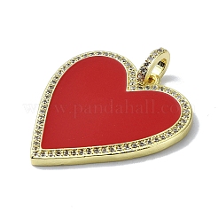 Rack Plating Real 18K Gold Plated Brass Micro Pave Cubic Zirconia Pendants&nbsp;X-KK-B084-03G-08