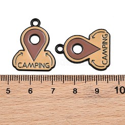 合金エナメルチャーム  キャンプのチャームを象徴するランドマーク  ブラック  カーキ  25.5x20x1mm  穴：2mm&nbsp;AL-CBA459E-03EB-01