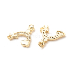 Brass Micro Pave Clear Cubic Zirconia Pendants&nbsp;ZIRC-P099-02G