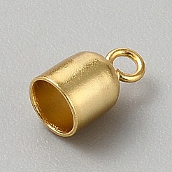 スターリングシルバーコードエンド925本  ゴールドカラー  8.5x5mm  穴：1.6mm  内径：4mm&nbsp;STER-WH0019-47B-G