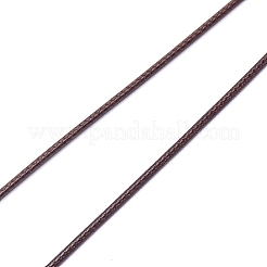 韓国のワックスポリエステルコード  フラット  ネックレス  ブレスレット作り  ココナッツブラウン  1mm  15 M /袋&nbsp;YC-WH0009-02H