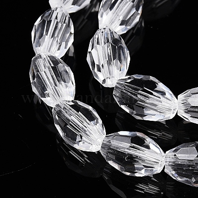 Transparent Glass Beads Strands&nbsp;EGLA-A037-T6x8mm-D01-1