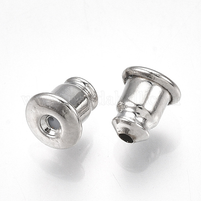 真鍮ピアスキャッチ  ピアスバックキャッチ  シリコンあり  プラチナメッキ  6x5mm&nbsp;X-KK-S348-252-1