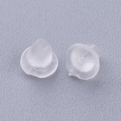 プラスチック製ピアスキャッチ  ピアスバックキャッチ  透明  3x4mm  穴：0.4mm&nbsp;KY-G006-04-A-1