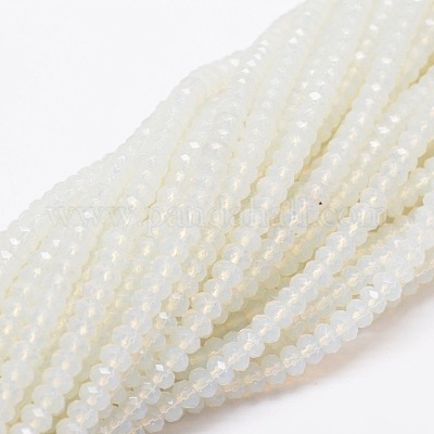 オパールビーズ連売り  ロンデル  多面カット  4x2~3mm  穴：1mm  約115個/連  14インチ&nbsp;G-E316-2x4mm-27-1