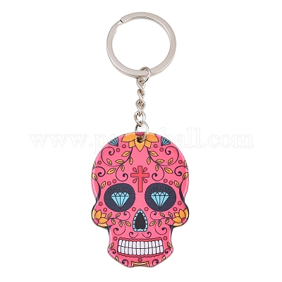 Plastic Pendant Keychain&nbsp;SKUL-PW0002-060E-1