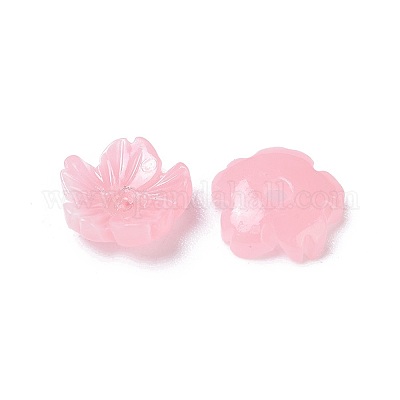 シェルパウダービーズ  花  ピンク  8x2.5mm  穴：1.2mm&nbsp;BSHE-L038-01A-1