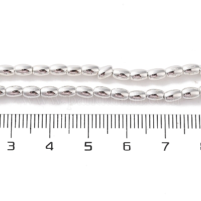 電気メッキビーズ連売り  オーバル  銀  4.5x3mm  穴：0.8mm  約94~99個/連  16.93~18.11''（43~46センチメートル）&nbsp;EGLA-H104-02J-1