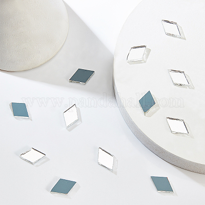 ガラスカボション  菱形  透明  19x12x3mm  200個/袋&nbsp;GLAA-PH0007-53-1
