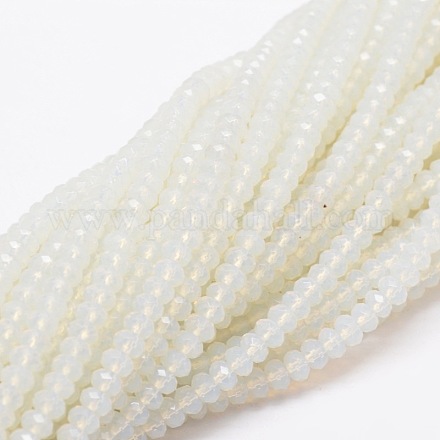 オパールビーズ連売り  ロンデル  多面カット  4x2~3mm  穴：1mm  約115個/連  14インチ&nbsp;G-E316-2x4mm-27-1