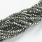 Electroplate Glass Beads Strands, Full Rainbow Plated, Faceted, Rondelle, Green, 3x2mm, Hole: 0.8~1mm, about 135~140pcs/strand,11.81~13.38 inch(30~34cm)