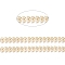 Brass Handmade Cobs Chains, Cadmium Free & Lead Free, Link Chains, with Spool, Long-Lasting Plated, Soldered, Leaf, Real 18K Gold Plated, 7x6x0.5mm, about 32.8 Feet(10m)/roll