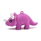 Plastic Pendants, Dinosaur, Orchid, 30.5x60x19.5mm, Hole: 3mm