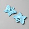 Baking Paint Alloy Pendants, Butterfly Charm, Deep Sky Blue, 16.5x20x2mm, Hole: 1.5mm