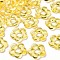 Transparent Acrylic Bead Frames, Flower, Gold, 19x20x3.5mm, Hole: 1.6mm, Inner Diameter: 6.5mm