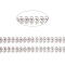 Brass Handmade Cobs Chains, Cadmium Free & Lead Free, Link Chains, with Spool, Long-Lasting Plated, Soldered, Leaf, Platinum, 7x6x0.5mm, about 32.8 Feet(10m)/roll
