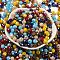 Glass Beads, Faceted, Rondelle, Mixed Color, 6x5mm, Hole: 1mm, about 2360pcs/500g