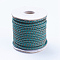 Round Braided Cowhide Cords, Cadet Blue, 3mm, about 10.93 yards(10m)/roll