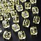 Transparent Acrylic Beads, Square, Green Yellow, 13x12.5x12.5mm, Hole: 3.5mm, about 162pcs/500g