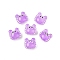 Transparent Glass Beads, Hand Painted Beads, Crab, Lilac, 12.5x14x7mm, Hole: 1mm