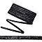 Polyester Ribbons, with Plastic Sequins, Black, 1/2 inch(12mm)