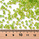 ガラスシードビーズ  トランスペアレント  ラウンド  緑黄  8/0  3mm  穴：1mm  約10000ビーズ/ポンド&nbsp;SEED-A004-3mm-4-3