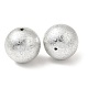 UVメッキ CCB プラスチックビーズ  テクスチャー  ラウンド  銀  24.5x24mm  穴：3mm&nbsp;FIND-Z066-02D-1