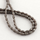 ガラスビーズ連売り  多面カット  ティアドロップ  グレー  5x3mm  穴：1mm  約99~101個/連  19.7インチ&nbsp;GLAA-Q042-45-2