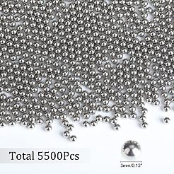 ステンレス鋼の磨かれたビーズ  ジュエリーポリッシュアクセサリー  バレル  ステンレス鋼色  5x3mm  440 G /袋&nbsp;STAS-WH0022-07P