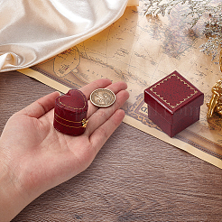Heart PU Leather Ring Boxes&nbsp;CON-WH0107-96A