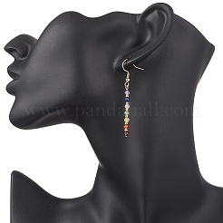 Natural Mixed Stone Round Dangle Earrings&nbsp;EJEW-JE06667-01