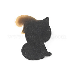 ハロウィンのテーマ不透明樹脂カボション  ジュエリー作りのための  黒猫  魔法の帽子で  フラットバック  ブラック  29.5x21x7mm&nbsp;X-RESI-D0003-16B