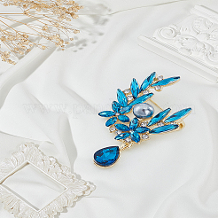 1Pc Alloy Rhinestone Brooches&nbsp;JEWB-LP0002-08G