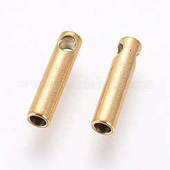 イオンプレーティング（IP）304ステンレススチールコードエンド  エンドキャップ  コラム  ゴールドカラー  7x1.6mm  穴：0.8mm  内径：1mm&nbsp;X-STAS-K190-01A-G