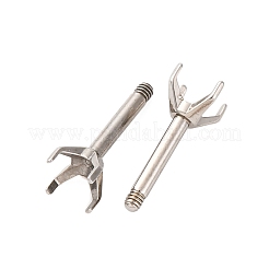 304ステンレススチールスタッドピアス金具  ステンレス鋼色  トレイ：4mm  10.5x4.5mm  ピン：1.2x7mm&nbsp;STAS-B091-02C-04P