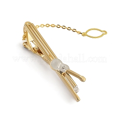 3Pcs 3 Styles Guitar Brass Tie Clips with Chain&nbsp;PW-WG51E18-01