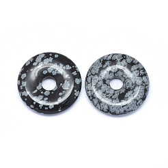 天然石ミックスストーンペンダント  ドーナツ/円盤  ドーナツ幅：12mm  30x5~7mm  穴：6mm&nbsp;G-P415-22