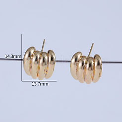 バナナ真鍮スタッドピアス  ゴールドカラー  14.3x13.7mm&nbsp;GV0616