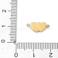 304 Stainless Steel Double Heart Links Connector Charms&nbsp;STAS-B140-06G