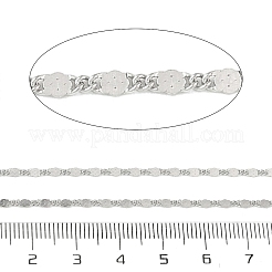 304ステンレススチール製ツイストフィガロチェーン  ハンダ付け  スプールで  ステンレス鋼色  4.5x2x0.2mm&nbsp;CHS-G052-01P