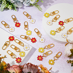 Flower Alloy Enamel Pendant Decoration&nbsp;HJEW-DC00011