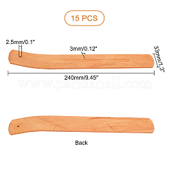 木製香炉ホルダー15個  曲がった頭を持つ長方形  ペルー  240x33x3mm  穴：2.5mm&nbsp;AJEW-CA0002-54
